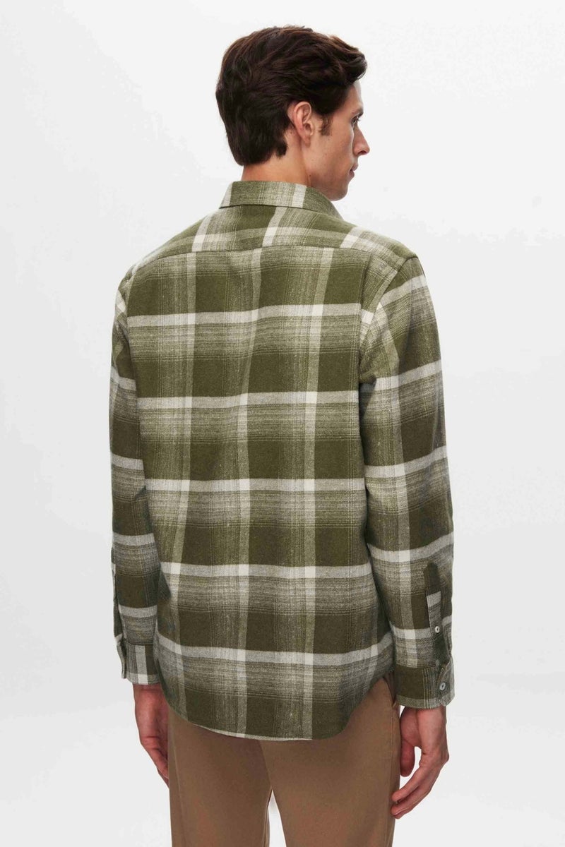 D'S DAMAT Ds Groom Comfort Green Plaid Shirt - Image 4