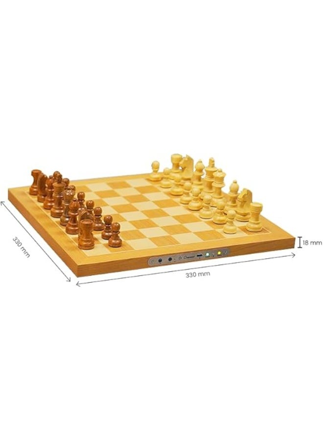 Chessnut Air+ Electronic Chess Set – Wooden Smart Chess Board with LED Lights, AI Adaptive Play, Bluetooth & App Connectivity, Extra Queens, Global Online Chess Challenges - Image 2