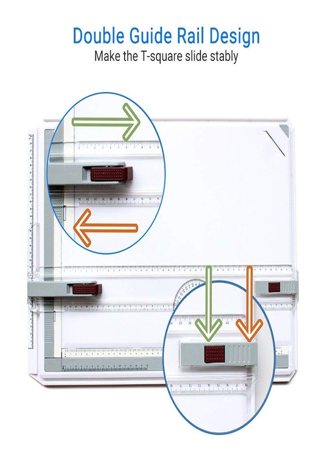 Cocoarm Drafting Table A3 Drafting Table Drawing Board, Portable A3 Drawing Board Multi-Function Drafting Tools Set, Architectural Technical Graphic Sketch Set with Parallel Rulers and - Image 3