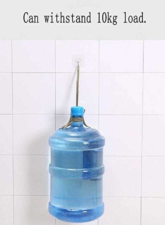 Grab It Wall Sticky Hooks Heavy Duty Utility Hook Transparent Reusable Wall Hangers 10KGS/22lb Waterproof for Home Kitchen Bathroom Bedroom Dorm Keys Bag Towels - 10 Pack - Image 3