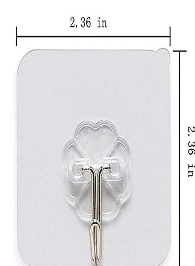 Grab It Wall Sticky Hooks Heavy Duty Utility Hook Transparent Reusable Wall Hangers 10KGS/22lb Waterproof for Home Kitchen Bathroom Bedroom Dorm Keys Bag Towels - 10 Pack - Image 2