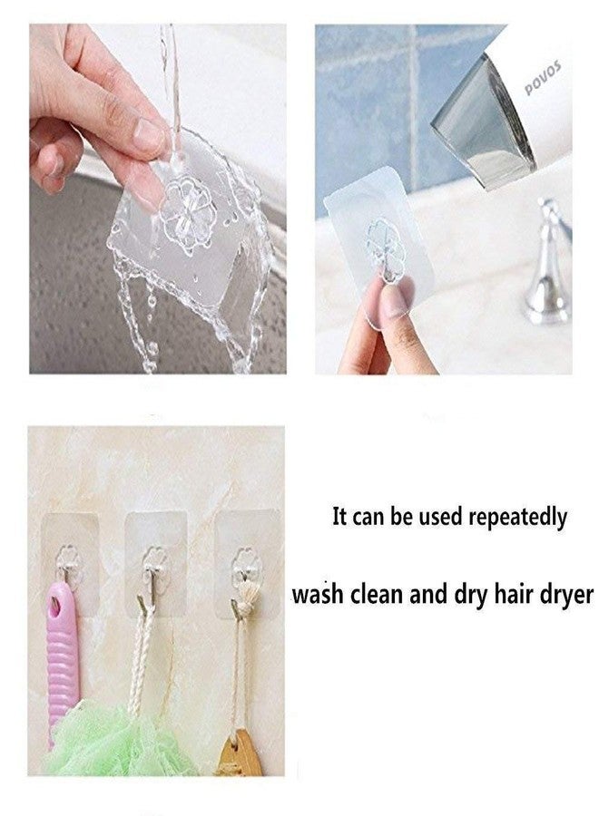 Grab It Wall Sticky Hooks Heavy Duty Utility Hook Transparent Reusable Wall Hangers 10KGS/22lb Waterproof for Home Kitchen Bathroom Bedroom Dorm Keys Bag Towels - 10 Pack - Image 4