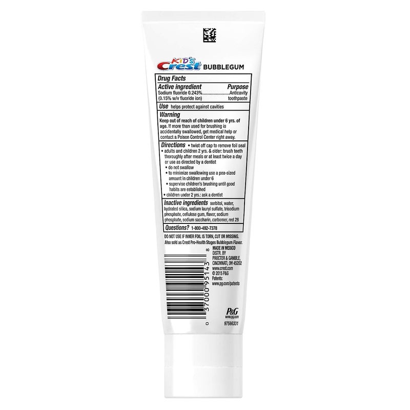 Crest Kids Crest Cavity Protection Toothpaste Gel Formula Bubblegum 42 Ounce - Image 2