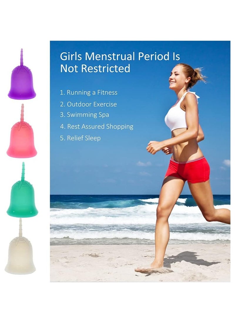 ANYTIME - Anytime Menstrual Period Cup Comfortable, Soft, Medical Grade Silicone Flexible Fit Leak Protection Measuring Foldable Suction Cups , Alternative to Medical Tampons/Pads (Purple,Large) - Image 1