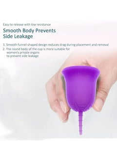 ANYTIME Anytime Menstrual Period Cup Comfortable, Soft, Medical Grade Silicone Flexible Fit Leak Protection Measuring Foldable Suction Cups , Alternative to Medical Tampons/Pads (Purple,Large)  - Image 3