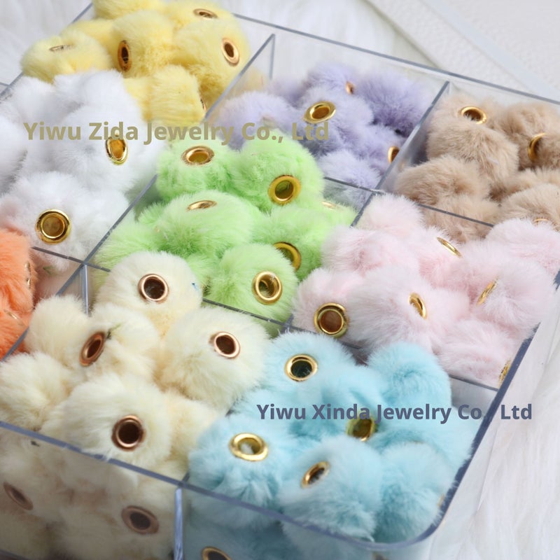 خرز بوم بوم فخم DIY لصناعة سلسلة مفاتيح وحبل هاتف وإكسسوارات الحرف اليدوية - Image 1