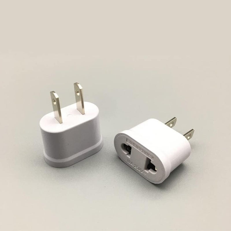 klarako Europe to US Plug Adapter, 10Pcs EU to USA Plug Converter, 10A 1000W Universal Travel Power Converter, Spain Germany France to US Canada Mexico Adapters - Image 1