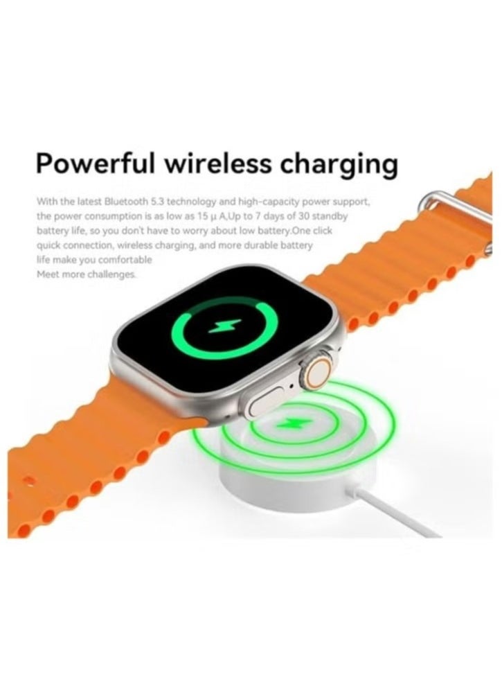 PRIMO PLUS - The New PR ULTRA MAX Smart Watch Series 8 With A Full Screen Works With The Android And IOS System Is Responsive Wireless Charging And Supports GPS With 7 Bracelets and Protection Cover , Size 49 mm - - Image 1