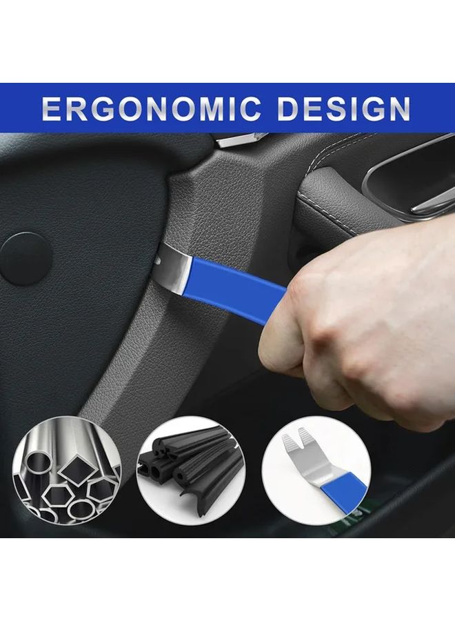 Red 11 Pcs Auto Trim Removal Tool Kit Pry Bar Set for Vehicle Door Dashboard Radio Panel Repair - Image 3