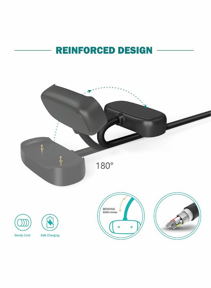 SYOSI شاحن ساعة Amazfit GTR 2، GTR 2e، GTR 2 eSIM، GTS 2 Mini، GTS 2e، BIP U، BIP U Pro، Pop Pro، Zepp E، Zepp Z، T Rex Pro كابل شحن USB بطول 3.3 قدم و100 سم ملحقات الساعة الذكية - Image 3