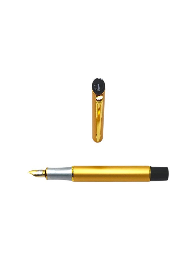 auteur Executive Series 801 Golden Fountain Pen & Roller Ball Pen Set Designer Metal Body Premium Best Gift Pen Set For Men & Women Professional Executive Office, Nice Pens (Pack of 2, Blue Ink) - Image 4