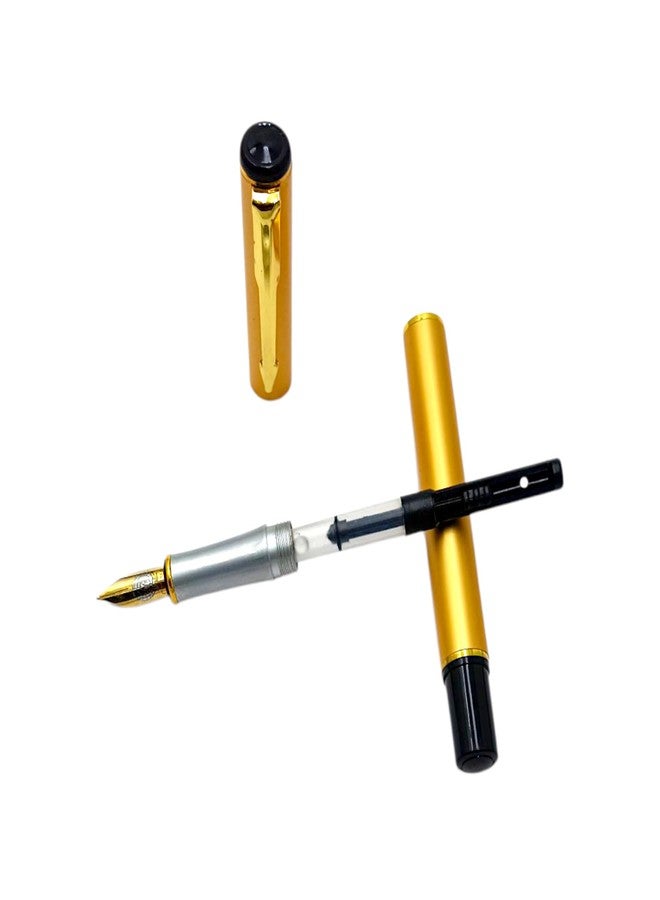 auteur Executive Series 801 Golden Fountain Pen & Roller Ball Pen Set Designer Metal Body Premium Best Gift Pen Set For Men & Women Professional Executive Office, Nice Pens (Pack of 2, Blue Ink) - Image 5