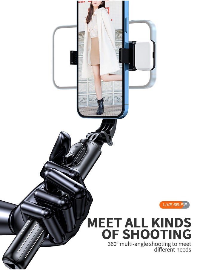 GROIC - Selfie Stick Tripod, Extendable Cell Phone Tripod, Travel Tripod with LED Fill Light, for iPhone 15 14 13 12pro Xs Max Xr, Samsung Galaxy S22 S21, and More - Image 1
