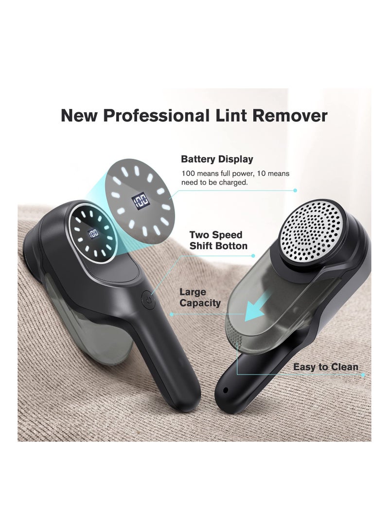 SOLARAE Lint remover, Bobble Remover for Clothes, Fabric Shaver Lint Remover Powerful Lint Shaver 2 Speeds, 3 Replaceable Blades Sweater Pilling Remover Fluff Shaver Brush Fuzz Debobbler for Clothes - Image 2