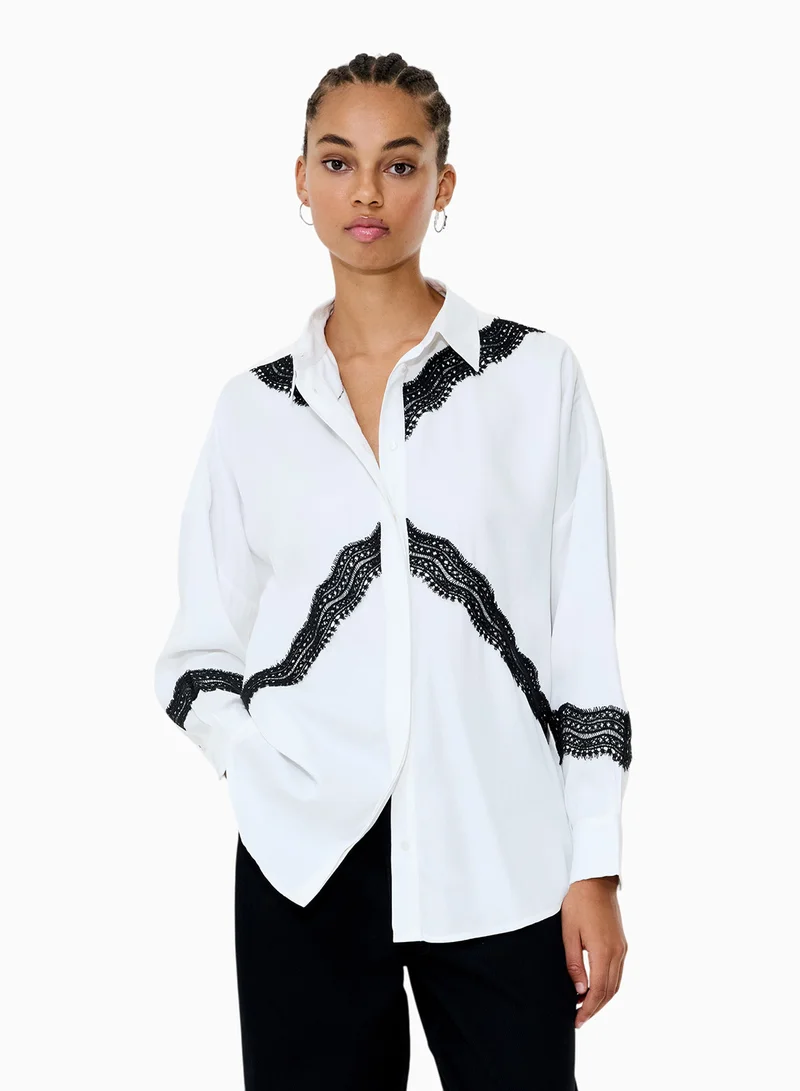 French Connection Candice Satin Lace Mix