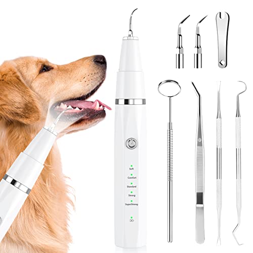 Ni-SHEN Dog Plaque Remover for Teeth，Pet Ultrasonic Tooth Cleaner，Teeth Cleaning Kit -Tartar Remover for Teeth Stains for Dogs and Cats (White) - Image 1