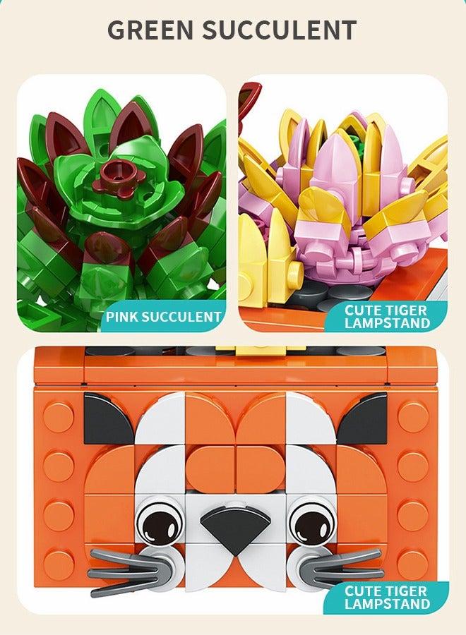 GROIC 181 PCS Plant Flower Building Block,Bonsai Model Creative DIY Simulation Succulent Flower Artificial Flowers  Botanical Building Brick Toys for Home Decoration,Kids Party Supplies, Birthday Favors - Image 4