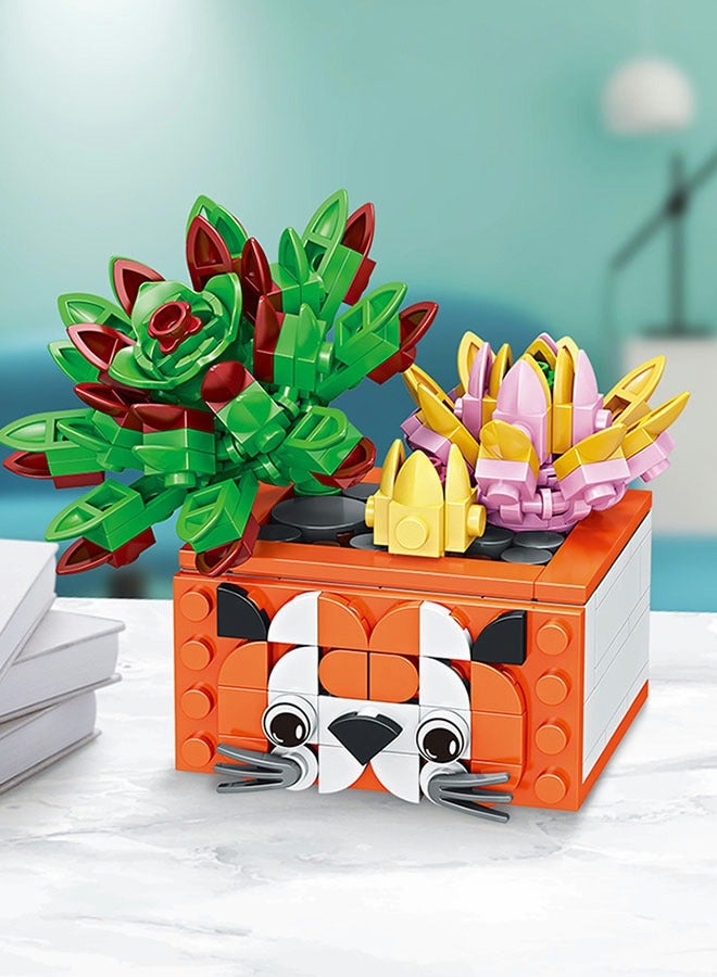 GROIC 181 PCS Plant Flower Building Block,Bonsai Model Creative DIY Simulation Succulent Flower Artificial Flowers  Botanical Building Brick Toys for Home Decoration,Kids Party Supplies, Birthday Favors - Image 2