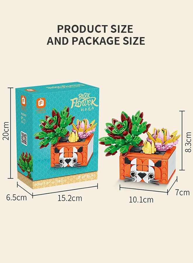 GROIC 181 PCS Plant Flower Building Block,Bonsai Model Creative DIY Simulation Succulent Flower Artificial Flowers  Botanical Building Brick Toys for Home Decoration,Kids Party Supplies, Birthday Favors - Image 5