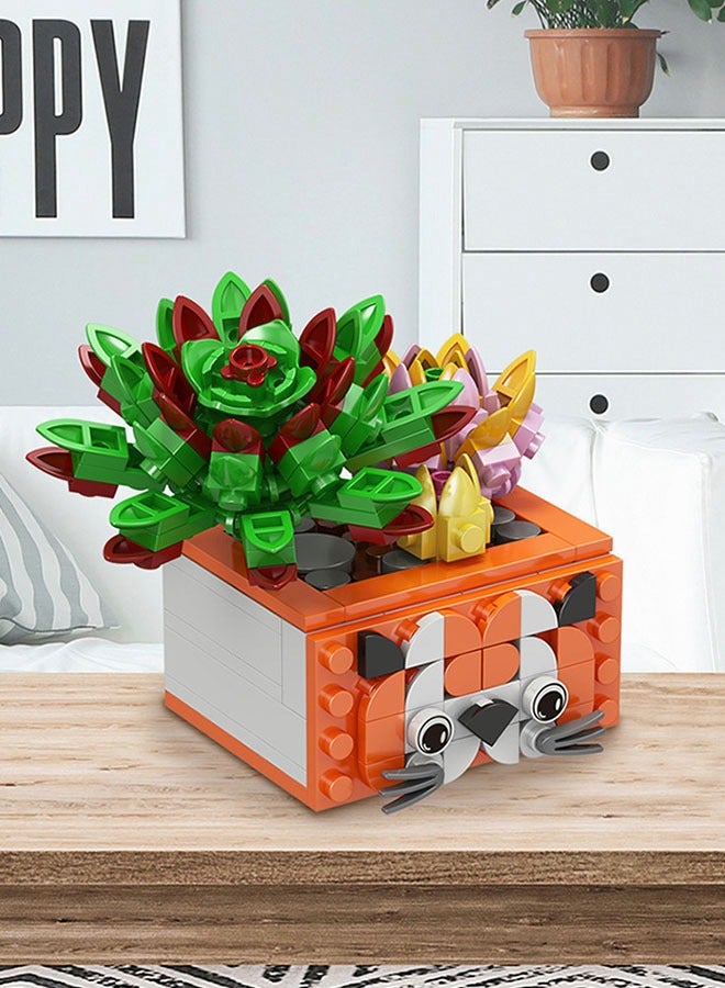 GROIC 181 PCS Plant Flower Building Block,Bonsai Model Creative DIY Simulation Succulent Flower Artificial Flowers  Botanical Building Brick Toys for Home Decoration,Kids Party Supplies, Birthday Favors - Image 3
