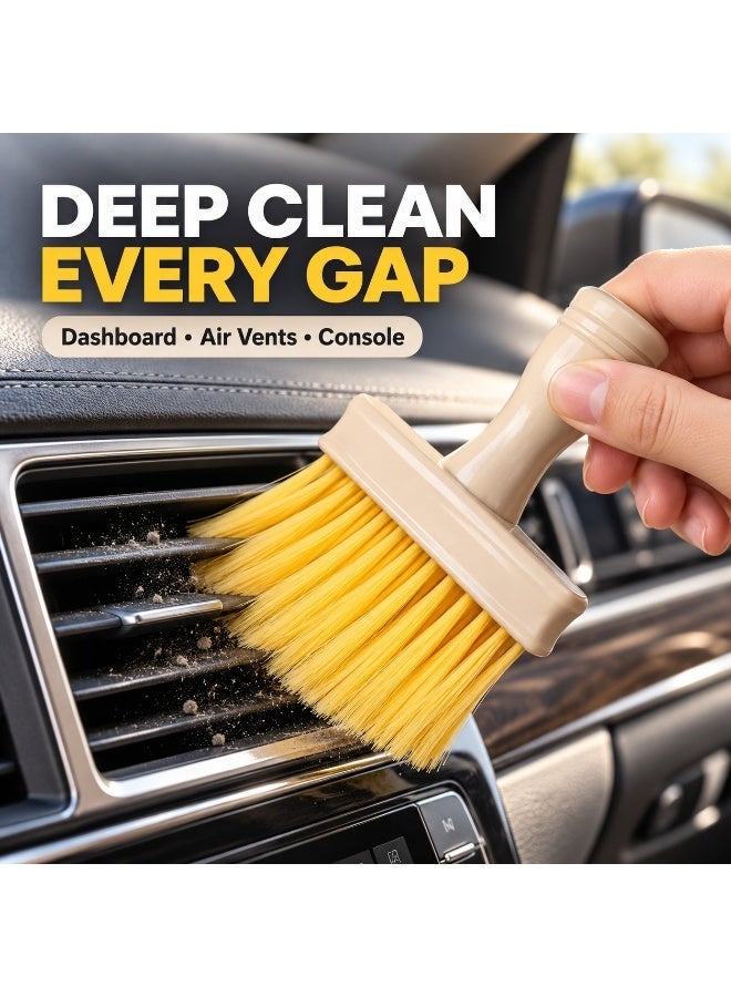 Barakah Car Detailing Brush, Soft High-Density Bristle Interior Dust Cleaning Brush with Wooden Handle for Dashboard, Air Vents, Seats and Leather - Image 2