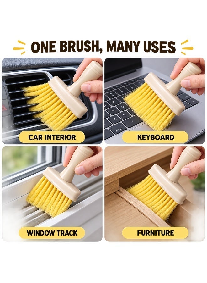 Barakah Car Detailing Brush, Soft High-Density Bristle Interior Dust Cleaning Brush with Wooden Handle for Dashboard, Air Vents, Seats and Leather - Image 5