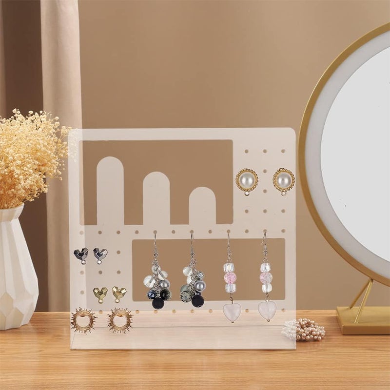 TPGP FINGERINSPIRE Acrylic Earring Display Stand - Clear L-Shaped Organizer for Earrings and Rings - Image 4