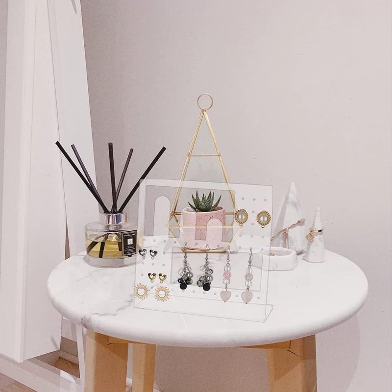 TPGP FINGERINSPIRE Acrylic Earring Display Stand - Clear L-Shaped Organizer for Earrings and Rings - Image 5