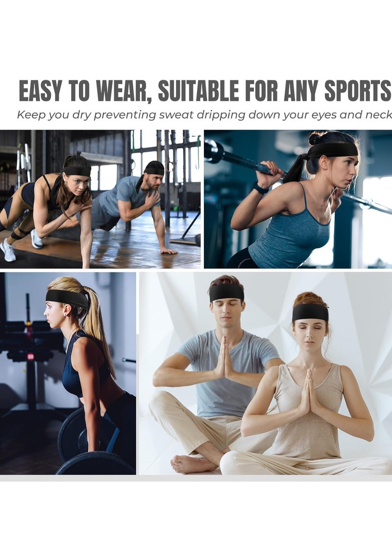 BESTPEAK 4-piece set of tie headbands, sweat-absorbent sports headbands for men and women, tie-up long elastic bandana headband, headband sports sweatband elastic hairband for basketball, football, soccer, running, yoga - Image 5