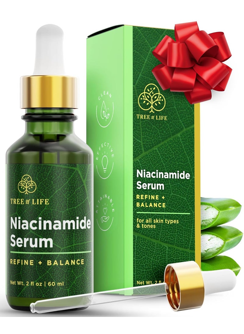 Tree of Life Beauty - Tree of Life Beauty Niacinamide Vitamin B3 Serum, Hydrating Face Oil for Dark and Age Spots, Tightens Pores, Facial Serums for Sensitive Skin Care with Hyaluronic Acid and Vitamin E, 2 Fl Oz - Image 1