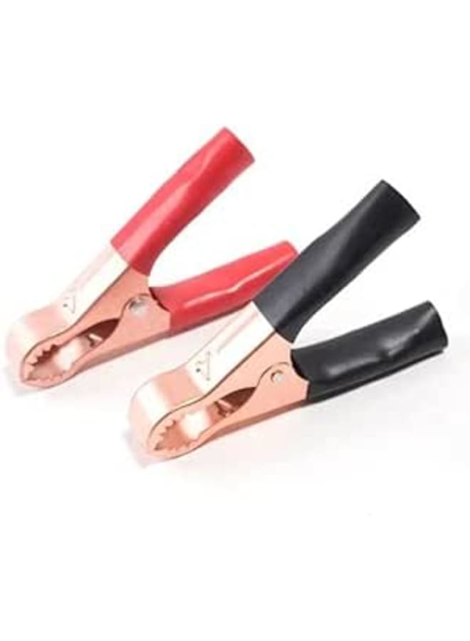 50A Battery Alligator Clamps (4 Pcs) – Heavy Duty Crocodile Clips for Car Battery, Jumper Cables, Solar Panels, Testing Leads & DIY Projects – Red & Black