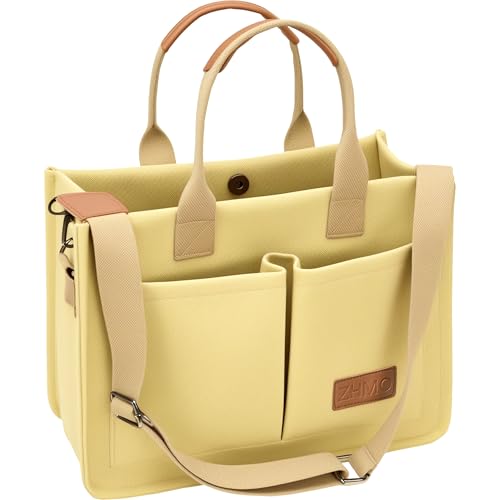 ZHMO Tote Bag for Women With Compartments and Pockets,Large Canvas Tote Women's Purse Crossbody Bags Work Laptop Book Bag Top Handle Satchels Handbags Shoulder Bag for Travel Nurse Teacher Church Gym Beach - Image 1