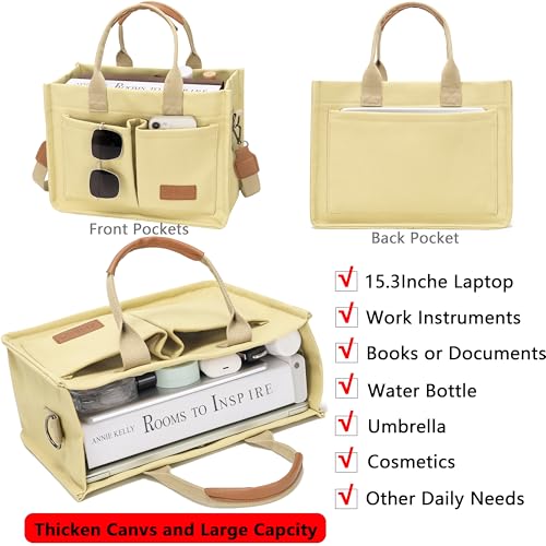 ZHMO Tote Bag for Women With Compartments and Pockets,Large Canvas Tote Women's Purse Crossbody Bags Work Laptop Book Bag Top Handle Satchels Handbags Shoulder Bag for Travel Nurse Teacher Church Gym Beach - Image 2