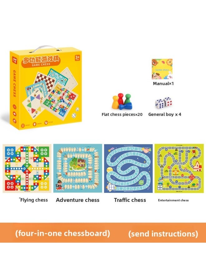 Cross-border Children's Checkers Flying Chess Gobang Chess Go Gift Box Multifunctional Game Chess Wooden Toys