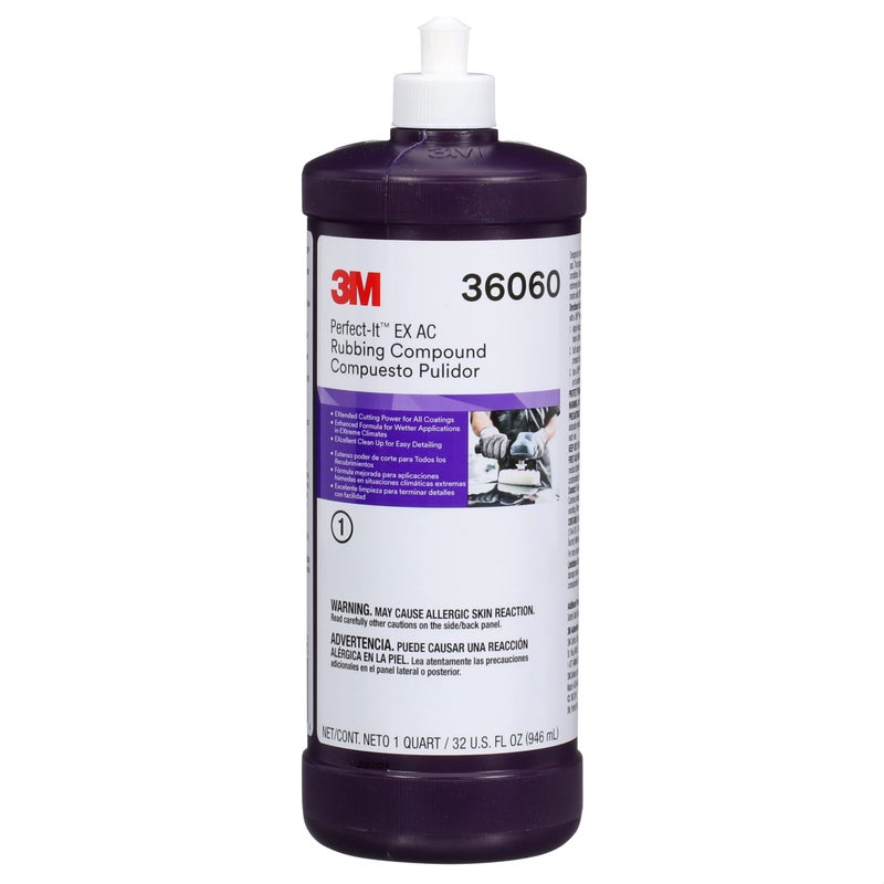 3M مركب فرك بيرفكت-إت EX AC، 36060، قطع سريع، أداء عالي، 1 لتر (32 أونصة سائلة) - Image 1