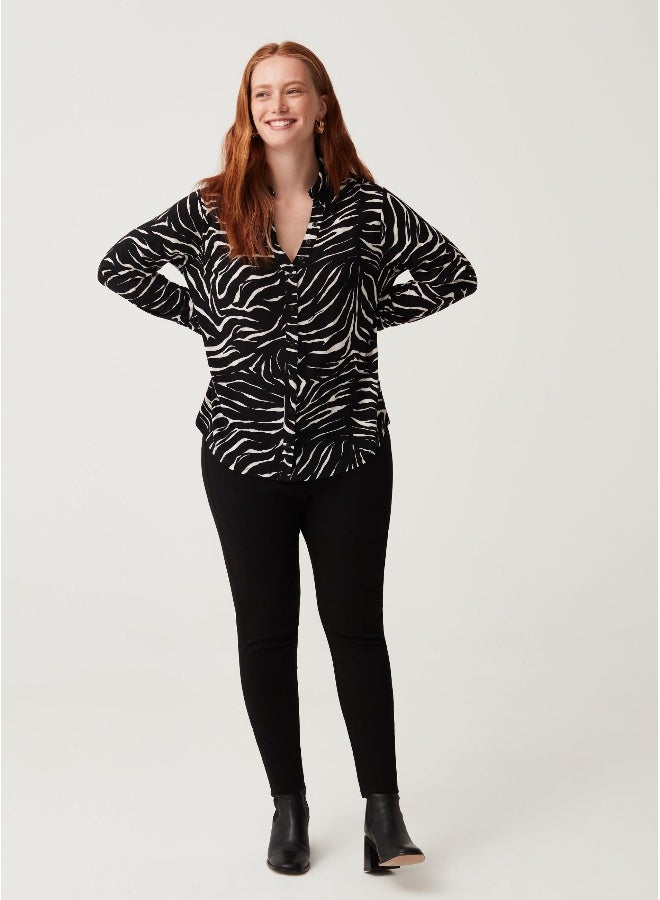 او في اس سراويل نسائية ضيقة بلون سادة من - Image 1