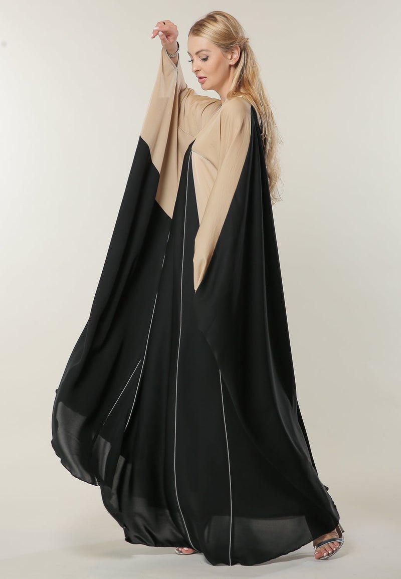 Moistreet Colorblock Farasha Abaya - Image 4