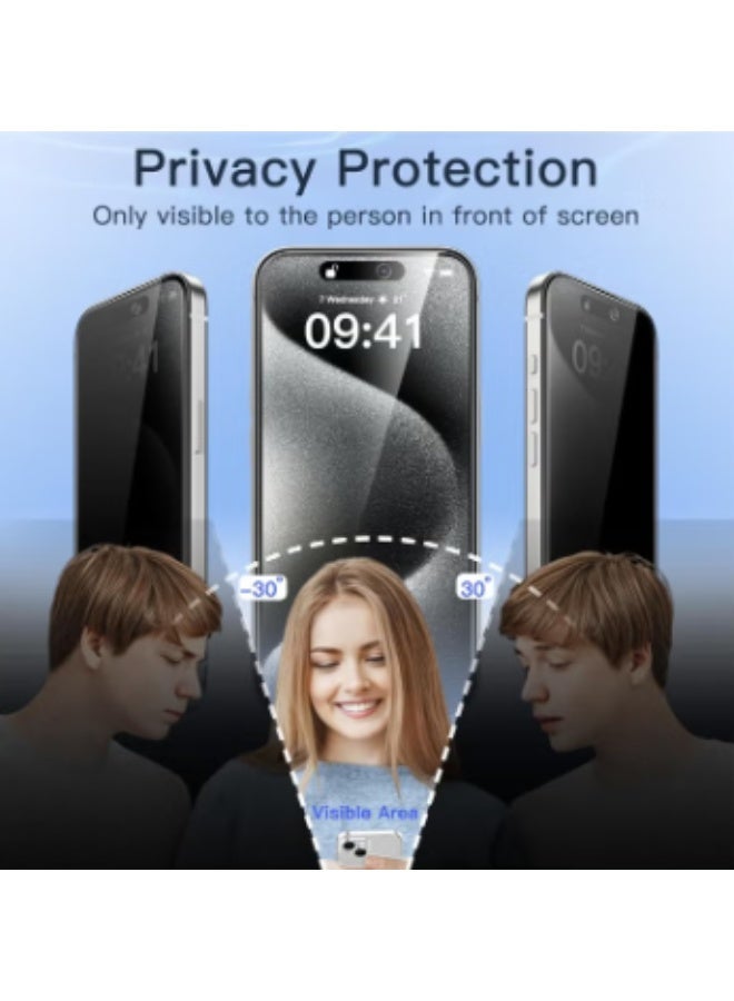 RTZ Privacy Screen Protector for Apple iPhone 17 Pro 6.3-inch Black - Image 3