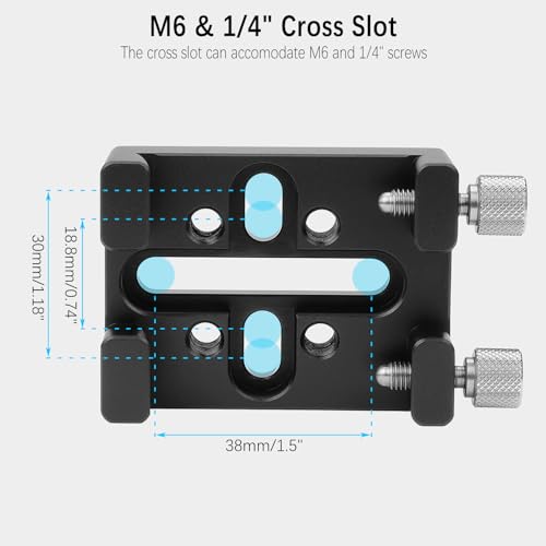 YUEOCT Telescope Dovetail Saddle Clamp Mount Base for Vixen Style Dovetail Handle Bar, with M6 1/4" Slots for Astronomical Astronomy OTA Bracket Adapter, Support Drop-in Mounting - Image 4