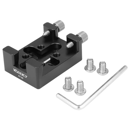 YUEOCT Telescope Dovetail Saddle Clamp Mount Base for Vixen Style Dovetail Handle Bar, with M6 1/4" Slots for Astronomical Astronomy OTA Bracket Adapter, Support Drop-in Mounting - Image 1