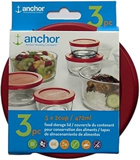 Anchor Hocking Anchor Hocking Replacement Lid 2 Cup / 472 ml, Set of 3 lids, red Round  - Image 1