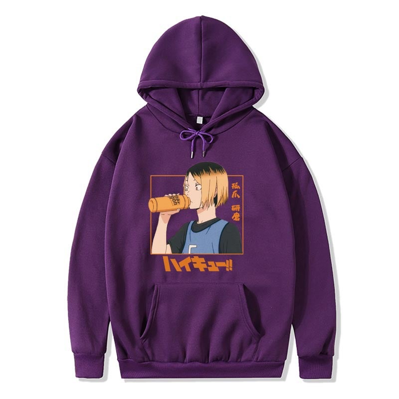 New Animation Japanese Volleyball Teenage Solitary Claw Grinding Print National Tide Treasure Boy Print Hoodie - Image 2