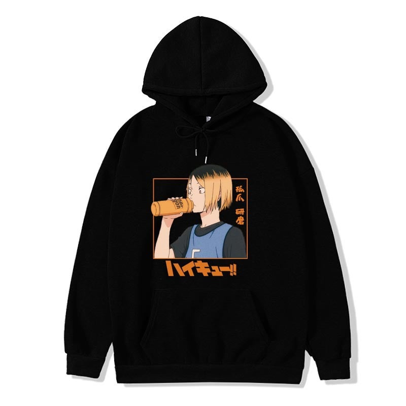 New Animation Japanese Volleyball Teenage Solitary Claw Grinding Print National Tide Treasure Boy Print Hoodie - Image 3