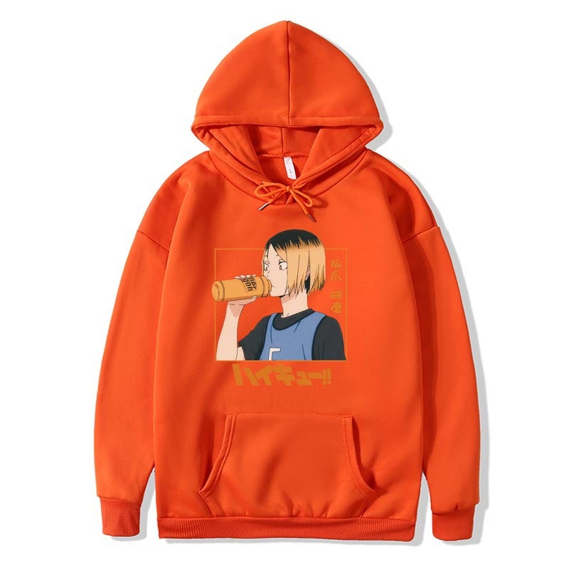 New Animation Japanese Volleyball Teenage Solitary Claw Grinding Print National Tide Treasure Boy Print Hoodie - Image 1