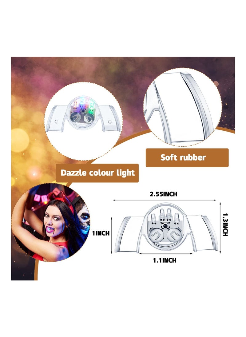 SYOSI - 4PCS Flashing Mouth Teeth Guard, MAKINGTEC Multi Color Light up Teeth Rainbow Light up Mouthpiece Glow Rubber LED Mouth Guard LED Party Favors for Halloween Rave Party Supplies Gift Gadgets - Image 1