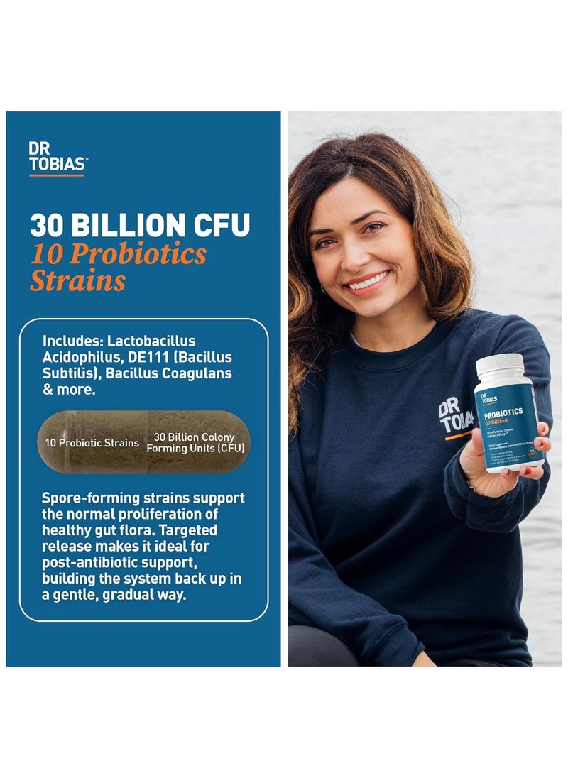 Dr. Tobias Probiotics 30 Billion, Including Spore-Forming Strains Patented DRcaps, 30 Delayed Release Capsules  - Image 2