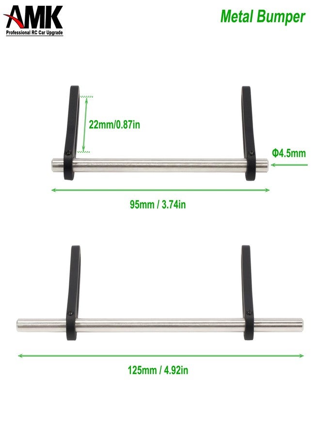 AMK Adjustable 1/10 Scale Bumper Mount Front Rear, Metal Bumper Set Complete for RC Crawler Axial SCX10 Element Enduro Gen7 Gen8 TRX6 TRX4 Upgrades (Black) - Image 5