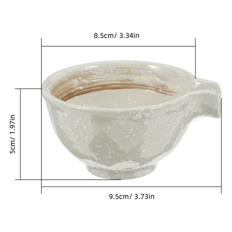 Japanese Ceramic Dipping Bowl With Spout Small Appetizer Plate Heat Resistant - Image 3