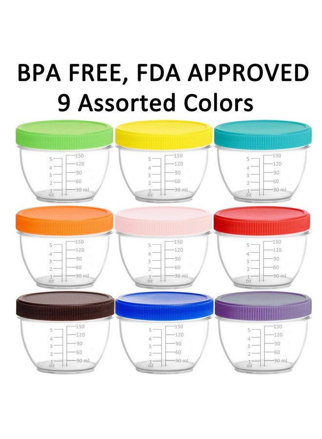 يانج إيفر مجموعة من 18 علبة لتخزين طعام الأطفال من يونج إيفر، 6 أونصات مع أغطية وملصقات، 9 ألوان متنوعة - Image 3
