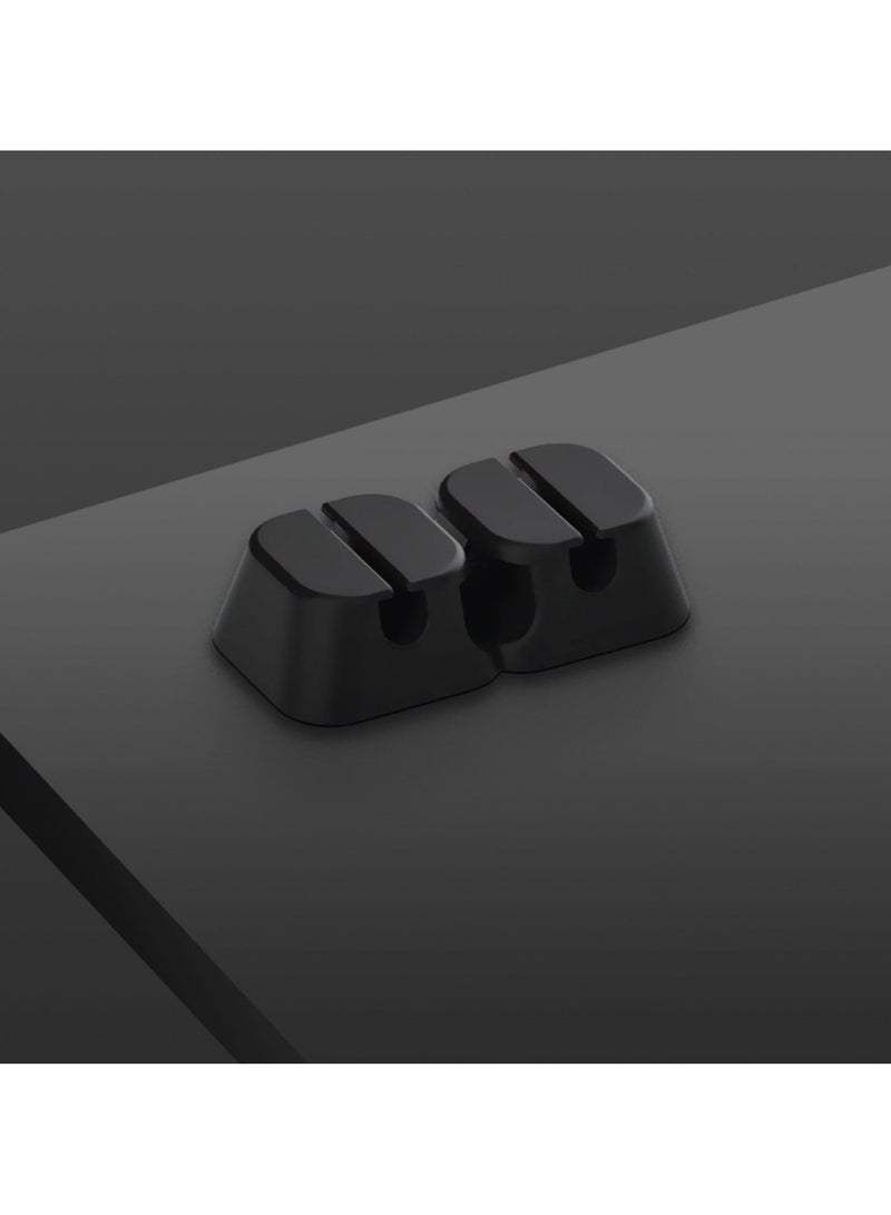 GREEN LION 2 in 1 Cable Organizer / 3M Self Strong Adhesive Hold / Audio Cable / Ethernet Cable / Mouse Cable / Data Cable / TFR Material / Easy to Apply / 3 Slots x2 - Black - Image 2